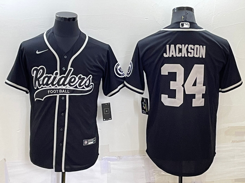 Men's Las Vegas Raiders Bo Jackson #34 Black Jersey Joint Edition